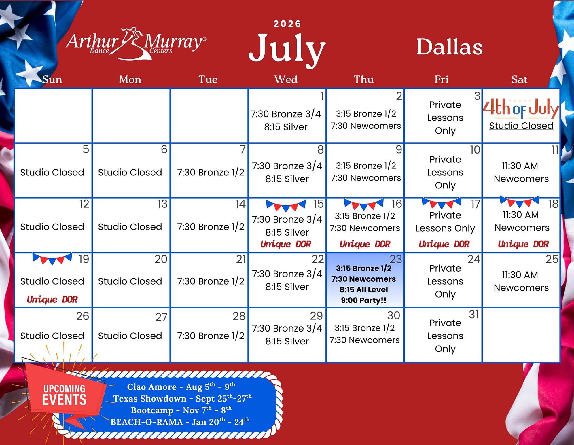 July 2026 - Dallas