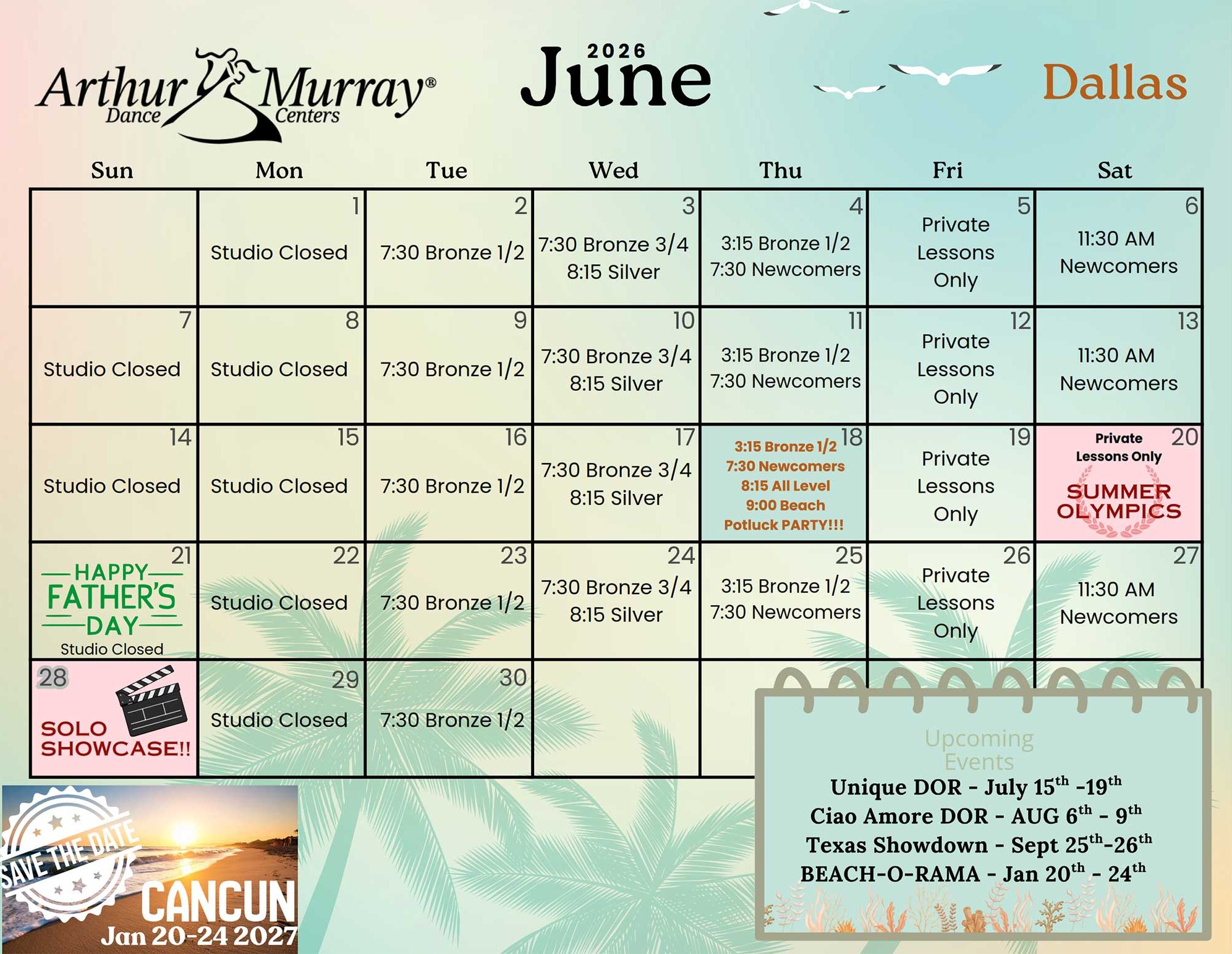June 2026 Calendar - Dallas